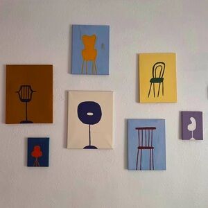 Unique set of chair paintings